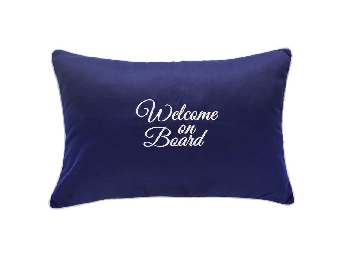 Almofada Santorini Welcome On Board Azul 40 X 60 Cmmarine Business