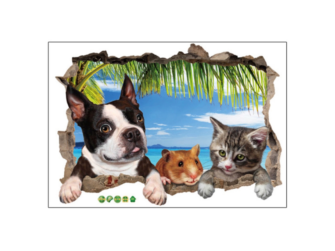 Adesivo Decorativo Parede Animais Estimação Removível Worten