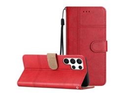Capa Para Samsung Galaxy S23 Ultra 5g Em Couro Com Textura De Couro Bovino, Estilo Executivo.