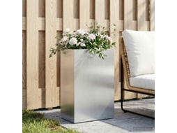 Vidaxl Vaso De Jardim Prateado 50 X 40 X 75 Cm Aço Galvanizado