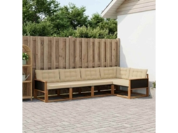 Vidaxl Conjunto De Sofás Para Exterior 5 Pcs Natural E Bege