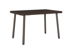 Mesa De Centro De Jardim Retangular 60x40x37cm Vime Pe Castanho Lovely Home