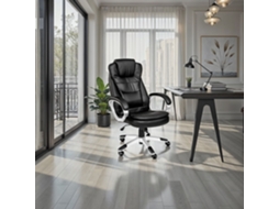 Cadeira De Escritório Giratória Tectake Com Acolchoamento Em Espuma De 12 Cm, Altura Ajustável, 1 Peça, 65 X 72 X 113-122 Cm, Preto