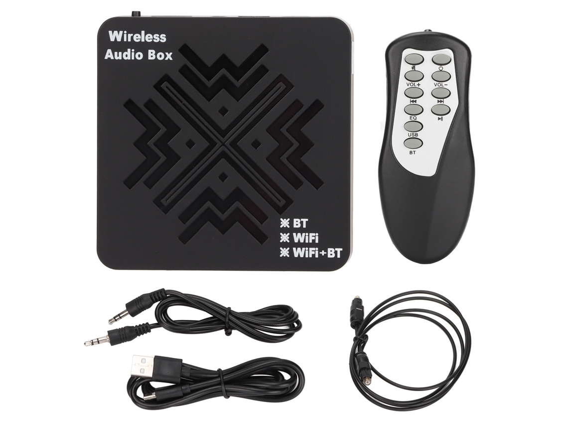 Receptor de Som Hifi Sem Fio 2 em 1 com Wi fi e Bluetooth, com Fibra Óptica e Som Digital CHABERLU