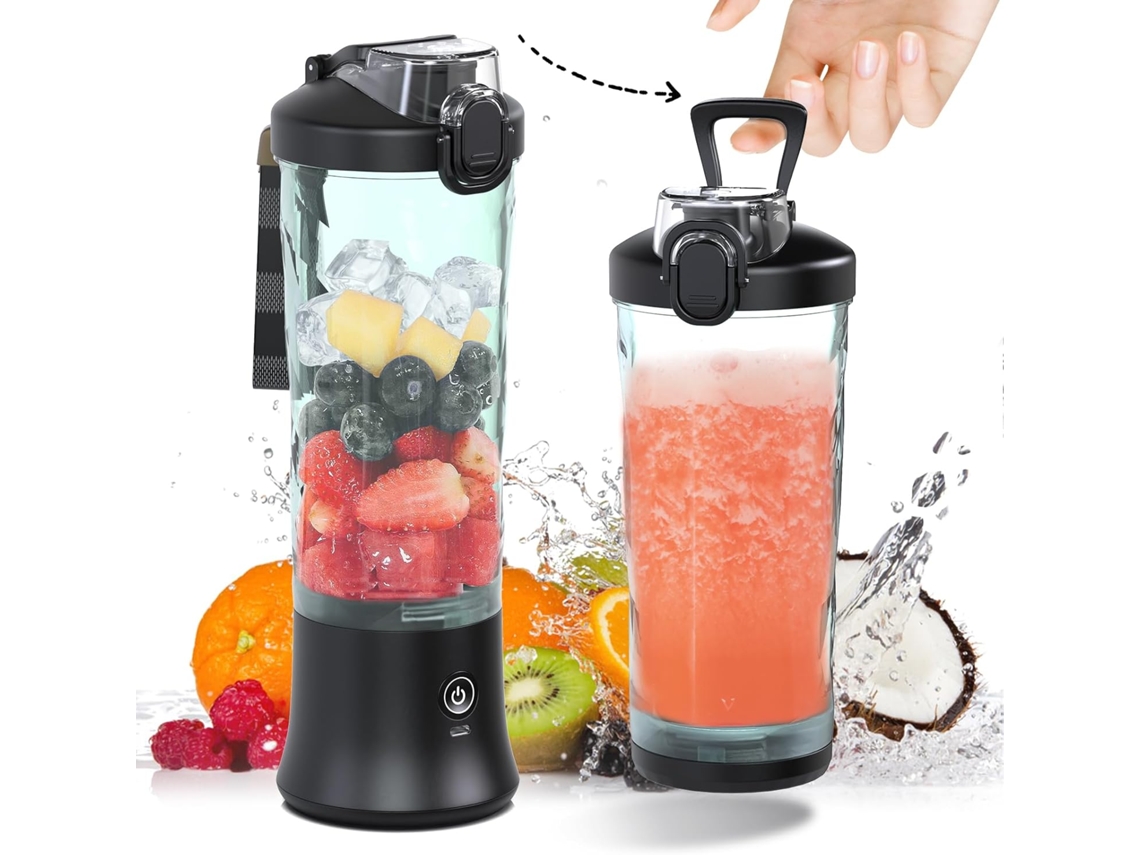 Liquidificador Portátil, Liquidificador Pessoal Para Milkshakes E Smoothies Com 6 Lâminas, Mini Liquidificador De 590 Ml Para Cozinha, Casa E Viagens