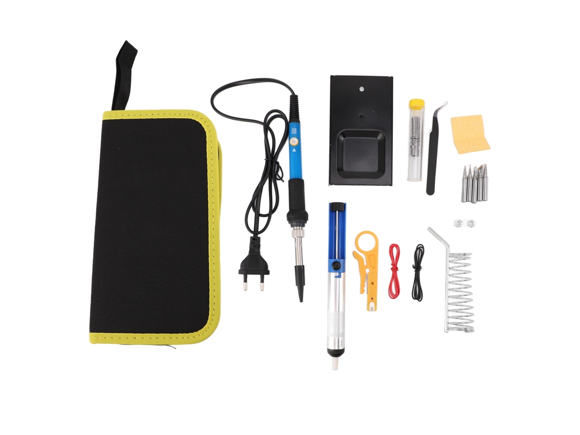 Kit De Soldador Eléctrico De Temperatura Ajustable Herramientas Portátiles De Soldadura Para Electrónica Azul