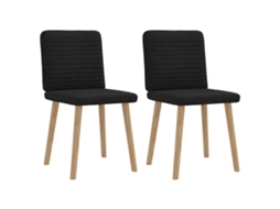 Vidaxl Cadeiras De Jantar 2 Pcs Tecido Preto