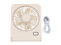 Ventilador Mesa Portátil 3 Velocidades Recarregável Amarelo Claro