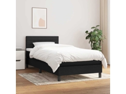 Vidaxl Cama Com Molas/colchão 90x200 Cm Tecido Preto