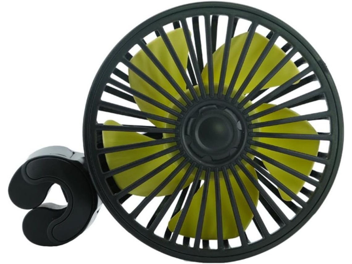 Ventilador De Carro Wooneky Preto Para Bancos Traseiros, Com Ventosa, Ângulo Ajustável E Alimentação Usb, Para Um