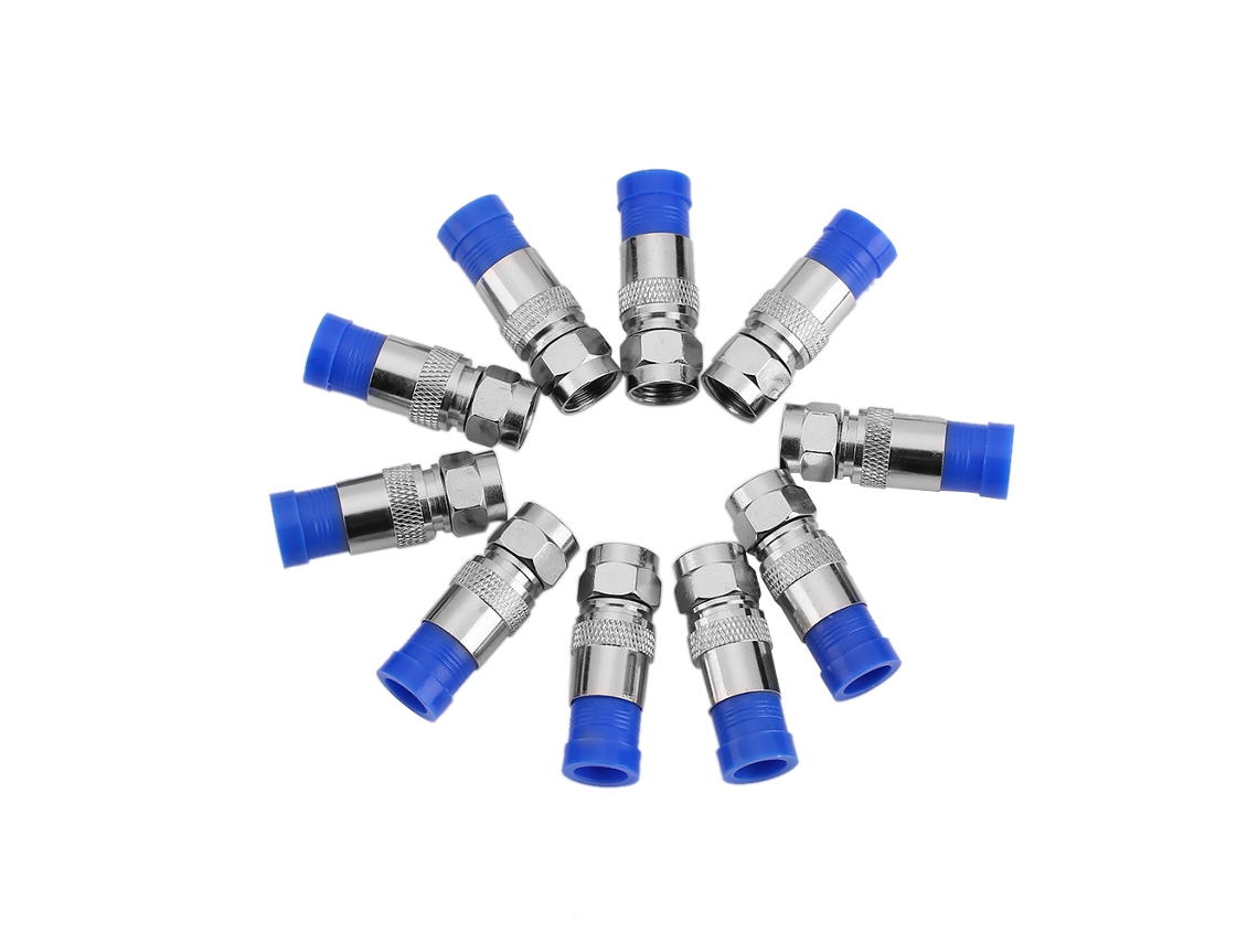 Conector Mali de Compressão Coaxial RG6 Macho, à Prova D'água, Selado
