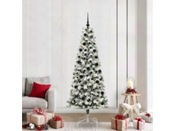 Vidaxl Árvore De Natal Articulada Artificial Verde E Branco 210 Cm