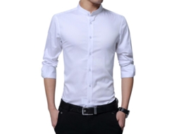 2026 camisa Hombre de Manga Larga Con Cuello Alto Mystdiy de Algodón Ajustable Y Reversible