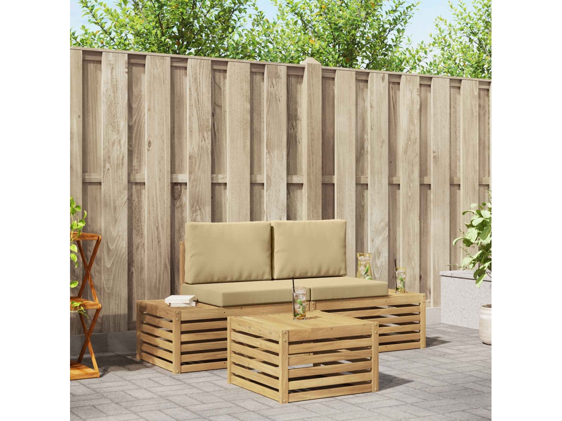 Vidaxl Conjunto De Sofás Para Exterior 4 Peça