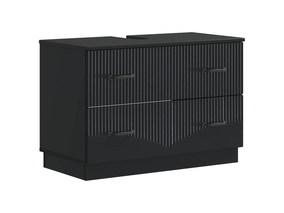 Vidaxl Armário Para Pia De Banheiro Hoorn Preto 82 X 41 X 56 Cm