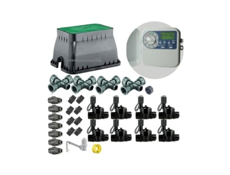 Kit de irrigação automática profissional Krain 8-Zone 24V para tubo de chuva K de 32 mm