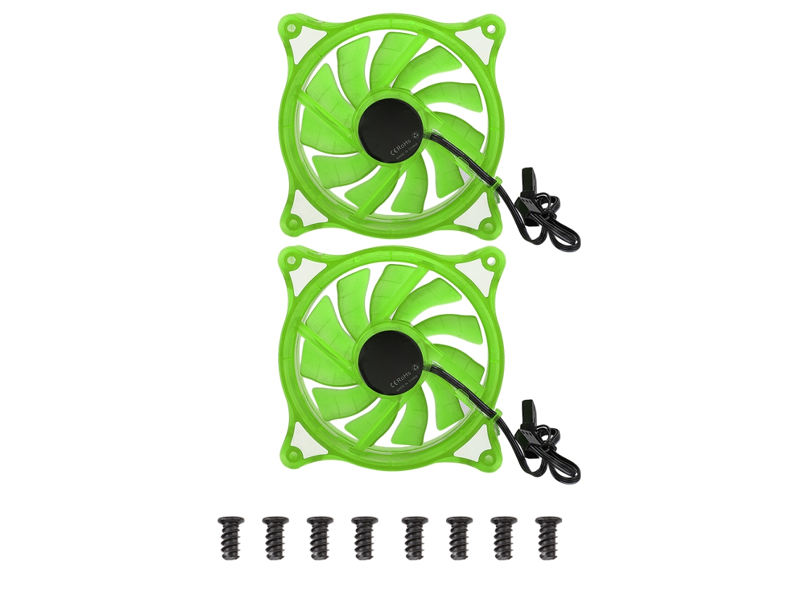 2 Unidades De Ventilador De Exaustão Com Dissipação De Calor Por Resfriamento Hídrico Com Rolamento Hidráulico Para Computadorverde