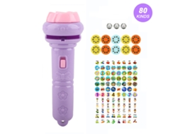 Ats projetor Lanterna Infantil com 80 Padrões de Animais Diferentes Brinquedo Luminoso Educativo para Crianças Roxo