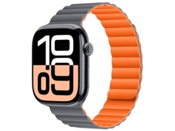 Bracelete Para Apple Watch 42/44/45/46/49mm Laranja-acinzentado Cuich