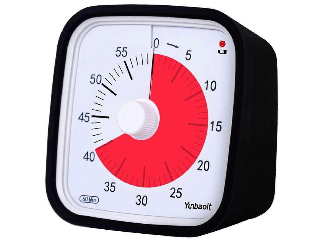 Yunbaoit Vt01 Visual Timer With Night Light 60 Minute Countdown Timer Silent Time Management Tool -multicolorblack Red