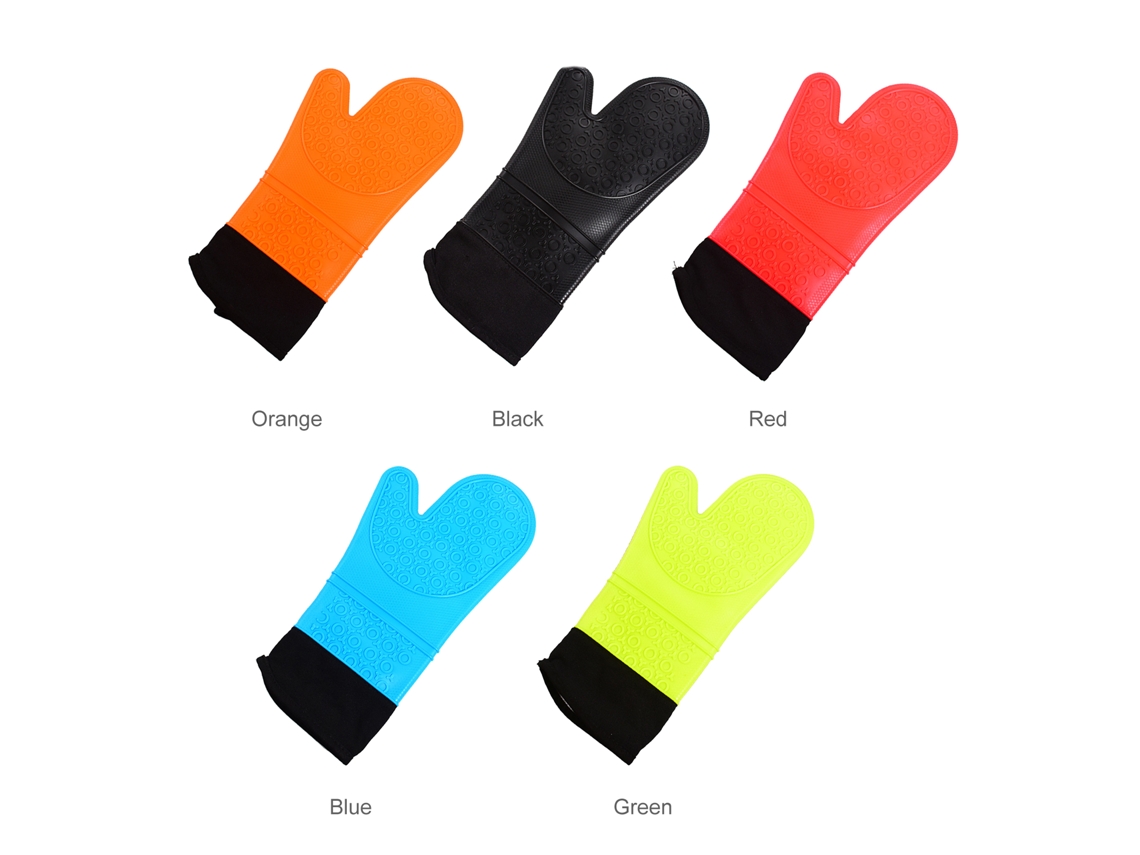 Luvas de Silicone Resistentes Ao Calor para Churrasco, Forno e Microondas, com Forro de Algodão e Antideslizantes LAXISCREED