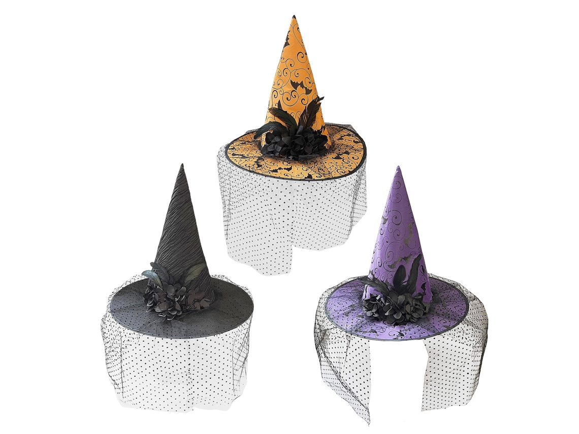 Chapéu De Bruxa (roxo, Aba Larga) Eoocoo