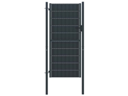 Vidaxl Portão De Cerca Em Pvc E Aço 100x124 Cm Antracite.