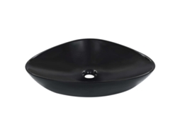 Vidaxl Lavatório 58,5x39x14 Cm Cerâmica Preto