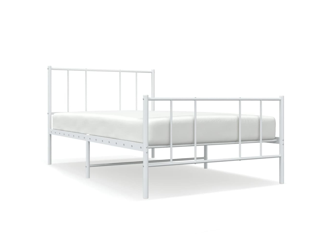 Bed Frame, Bed Frames Vidaxl Branco Aço (80 X 200 Cm)