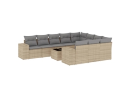 Garden Sofa Set, Garden Sofa Sets Vidaxl Bege Rattan / Vime (n/a)