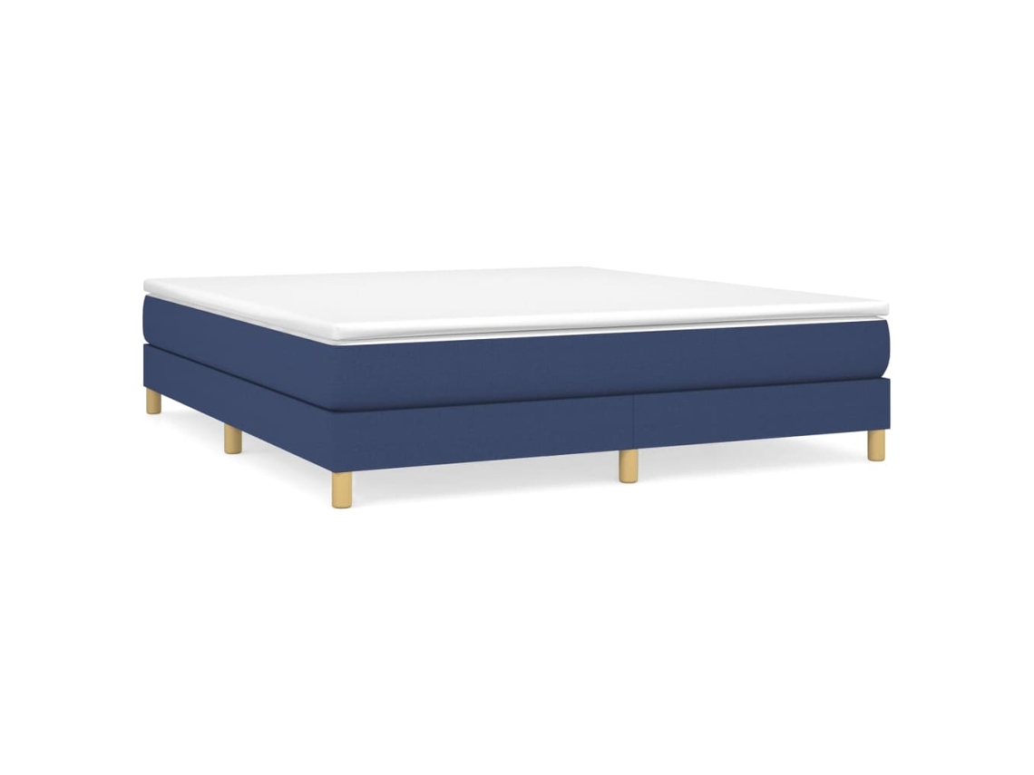 Cama com Molas/colchão 160x200 Cm Tecido Azul MAISON EXCLUSIVE