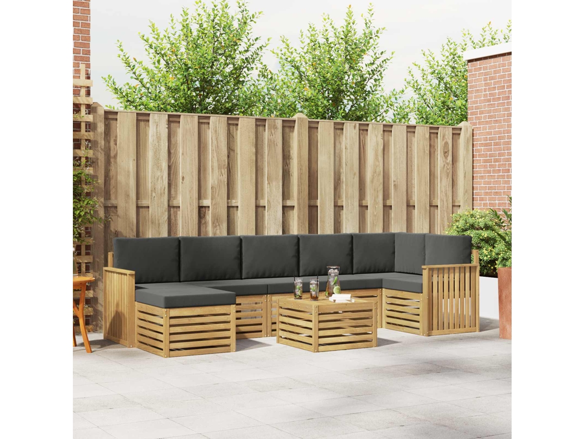 Vidaxl Conjunto De Sofás Para Exterior 8 Pcs Branco E Antracite