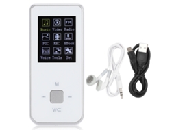 Superfície Espelhada Ultrafina Tela Colorida De 1,8 Polegadas Mp3 Player Mini Cartão De Plugue Vídeo Mp4 Branco Brilvibera