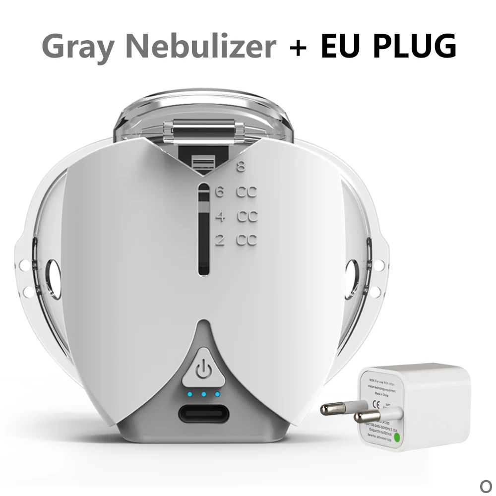 Mini Inalador Portátil Silencioso com Nebulizador Ultrassônico MDUG (cinza)