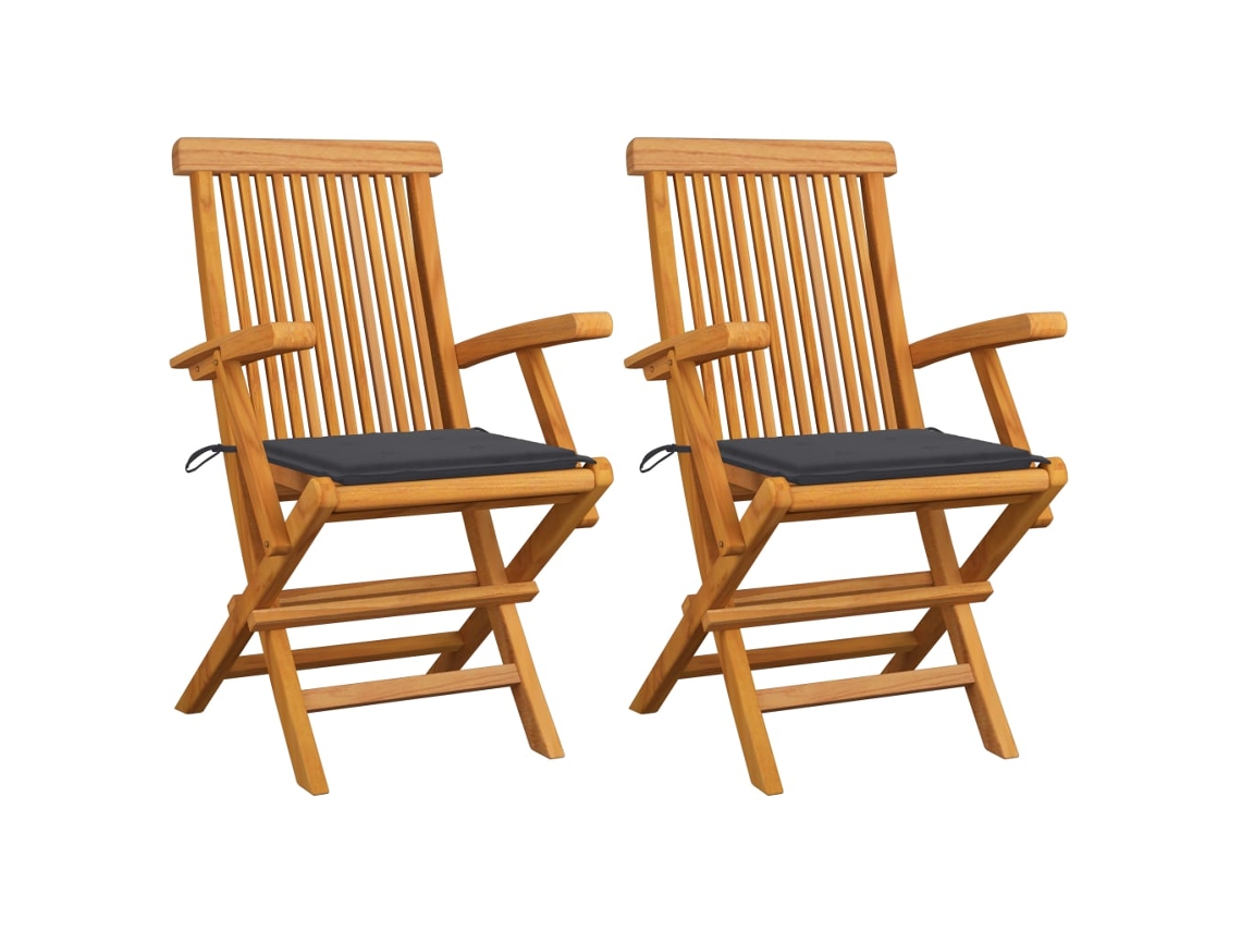 Folding Chair, Folding Chairs Vidaxl Antracite Teca (n/a)