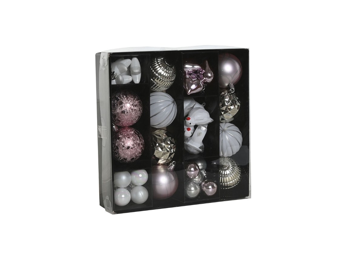 Bolas de Natal HOME ESPRIT Cor de Rosa PVC 25 x 6 x 25 cm