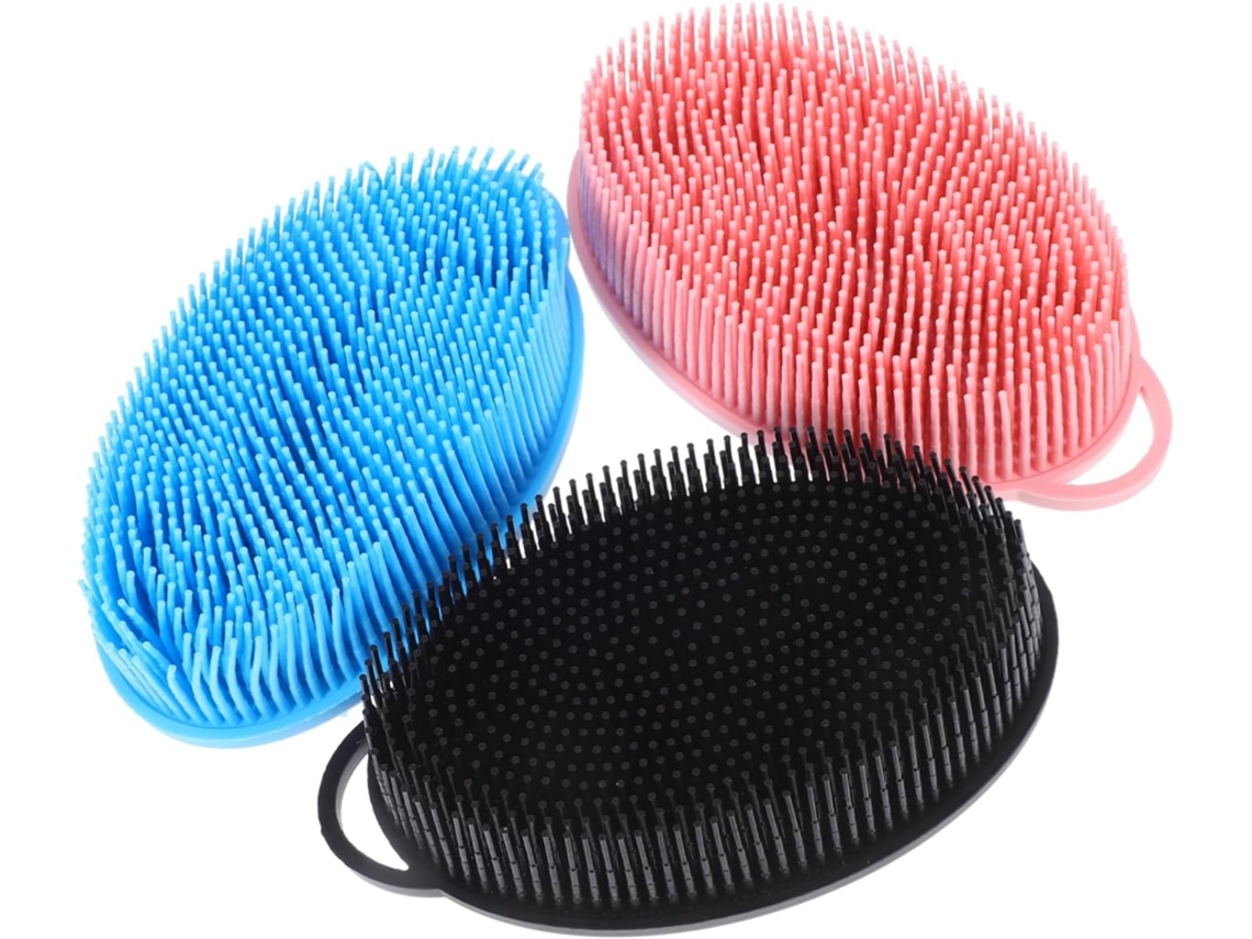 Lurelia Pack De 3 Escovas De Silicone Para Corpo E Rosto, Silicone Macio, Dupla Face E Massagem Suave, Uso Diário Suave