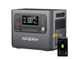 Estação de Energia Portátil AFERIY P210 2400w, com Bateria Lifepo4 2048wh, Carregamento Rápido, Entrada Solar 500w, App