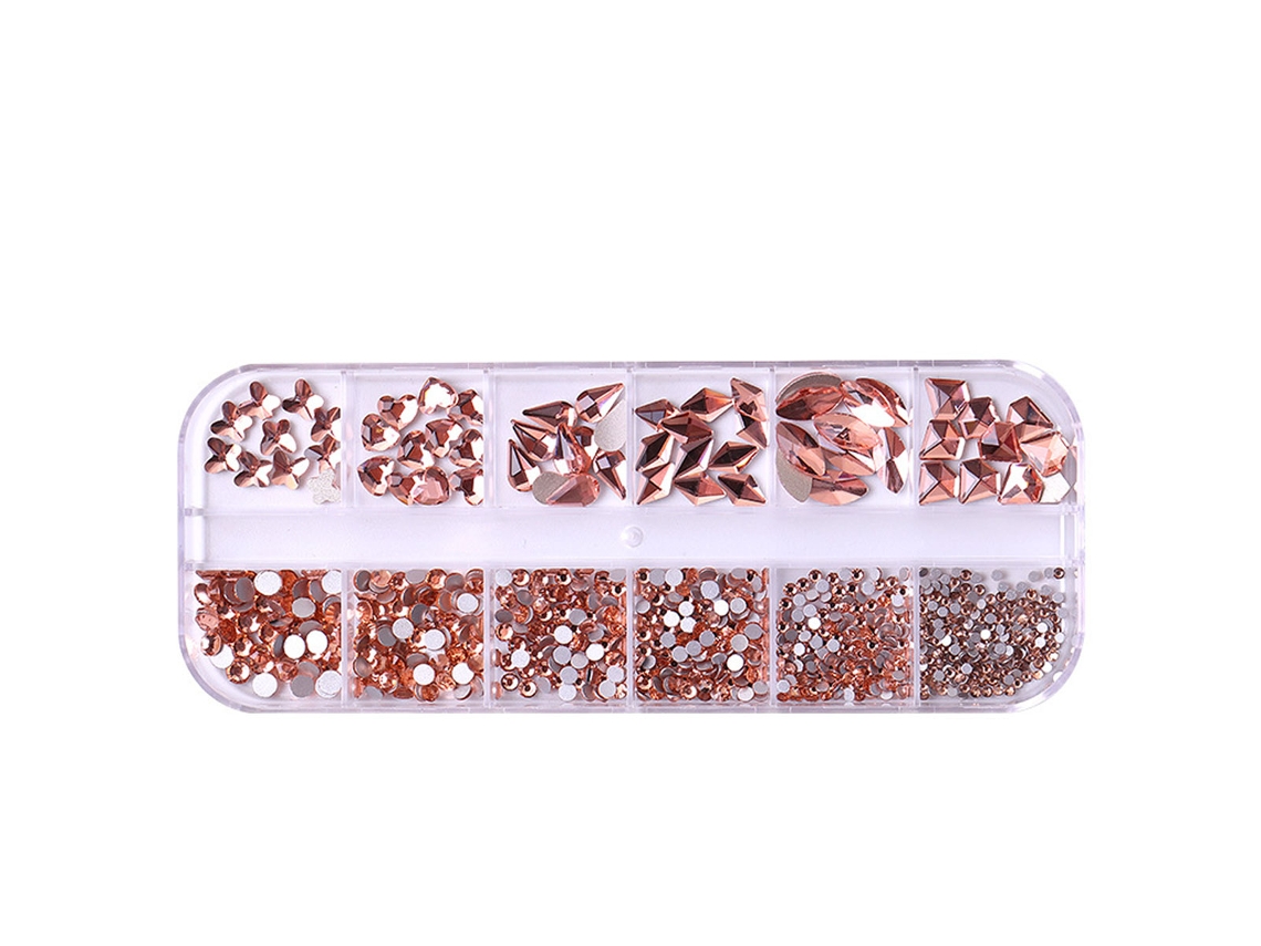Caixa com 12 Divisórias Broca em Formato de Manicure Broca de Fundo Plano para Decoração de Unhas NEVEANCE