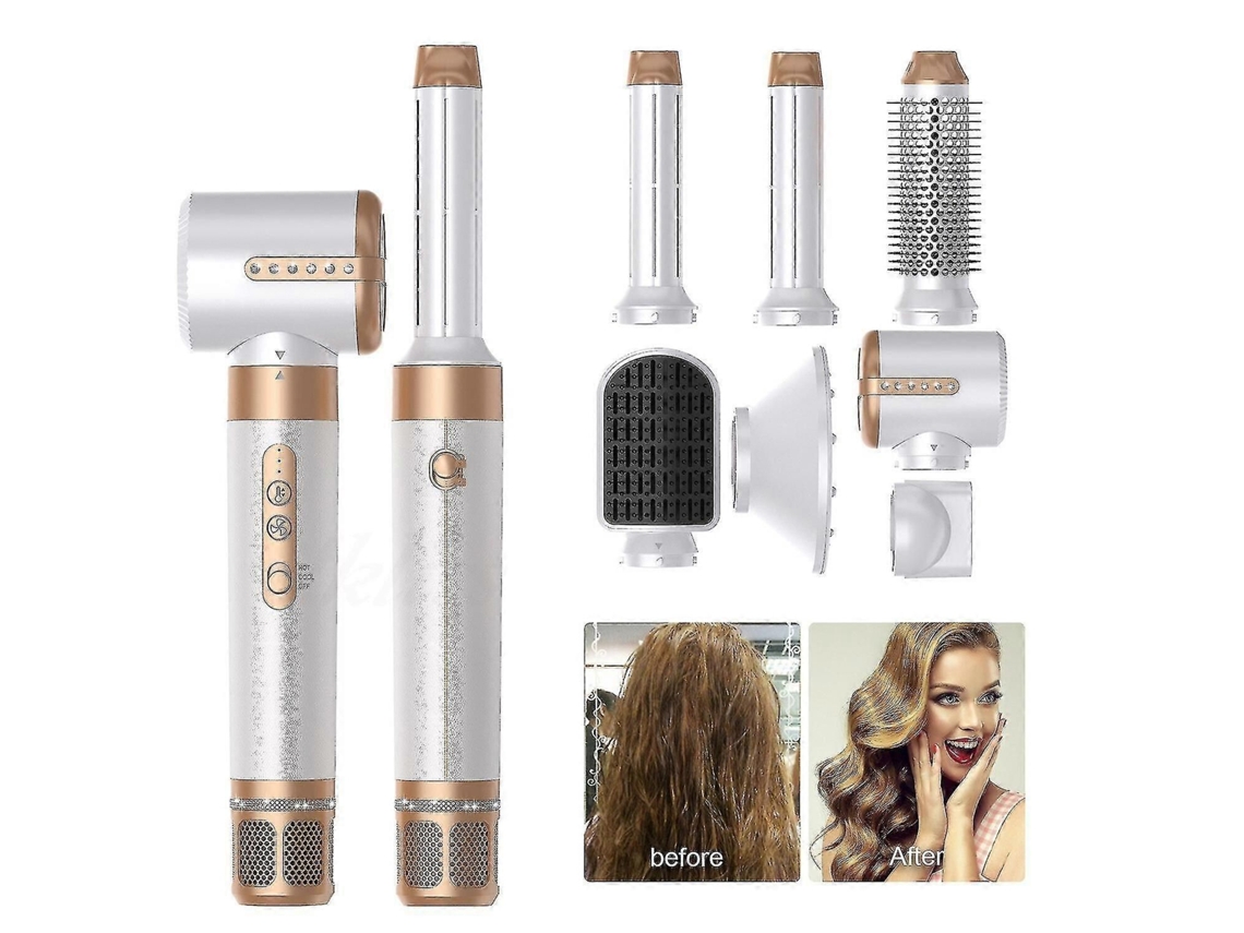 Alisador De Cabelo 7 Em 1, Secador De Cabelo, Pente Quente, Conjunto Para Cabelo Molhado E Seco, Ferramentas Profissionais Para Modelagem De Cabe