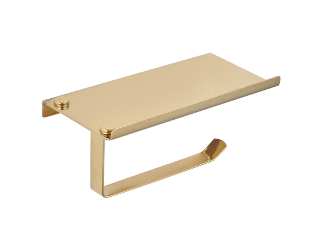 Suporte de Papel Higiênico de Aço Inoxidável Dourado S/MARCA
