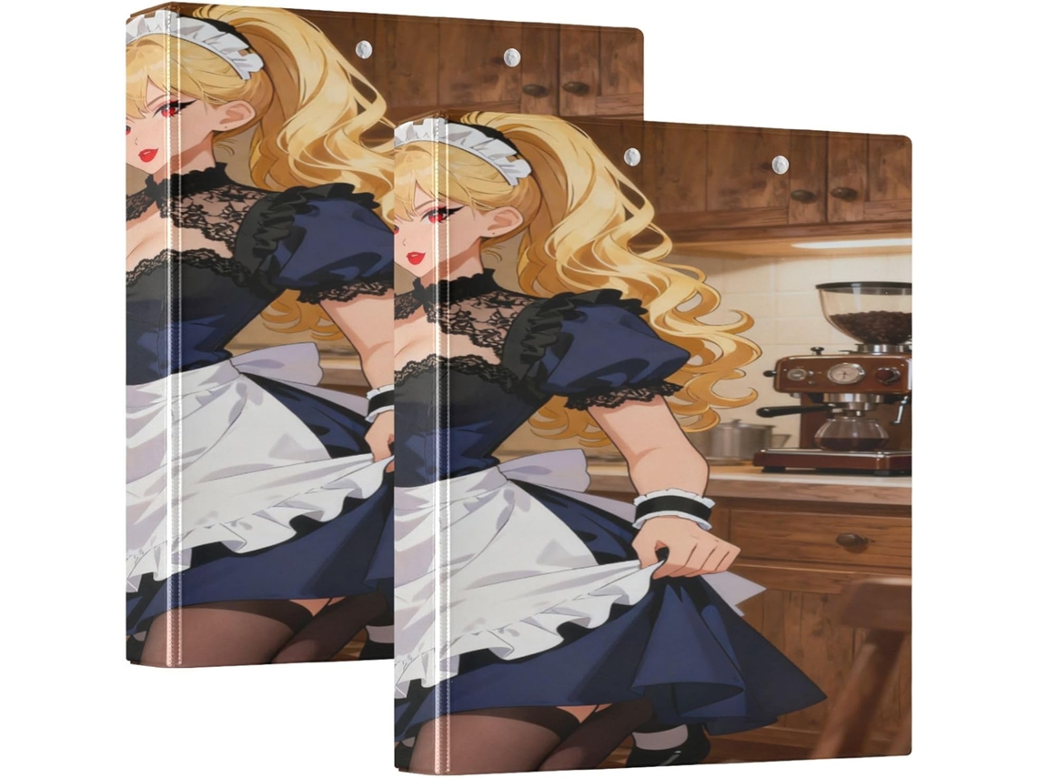 Adesivo Sexy Maid School 1 2-polegadas, 3 anéis com camada de bolsa, pacote com 1 2 unidades, camada rígida, material de