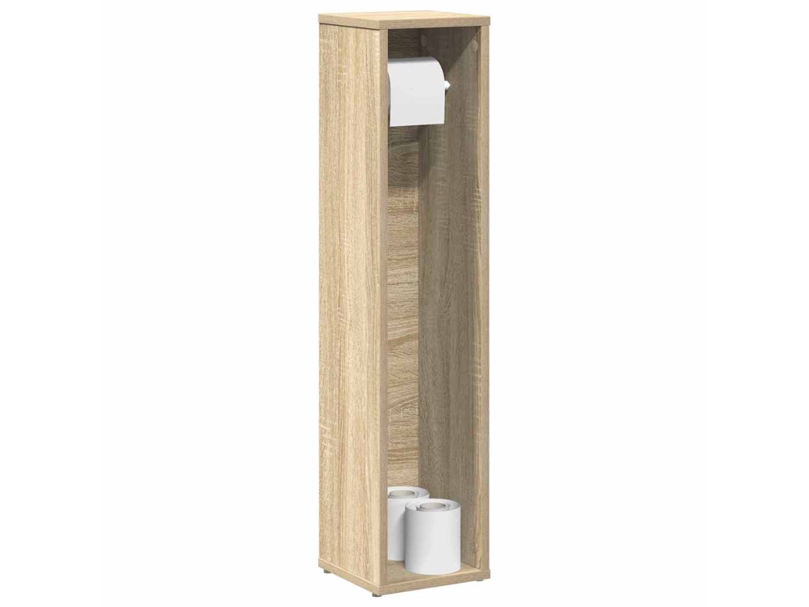 Vidaxl Móvel P/ Casa De Banho C/ Suporte Rolos 20,5x20x90cm Cor Sonoma