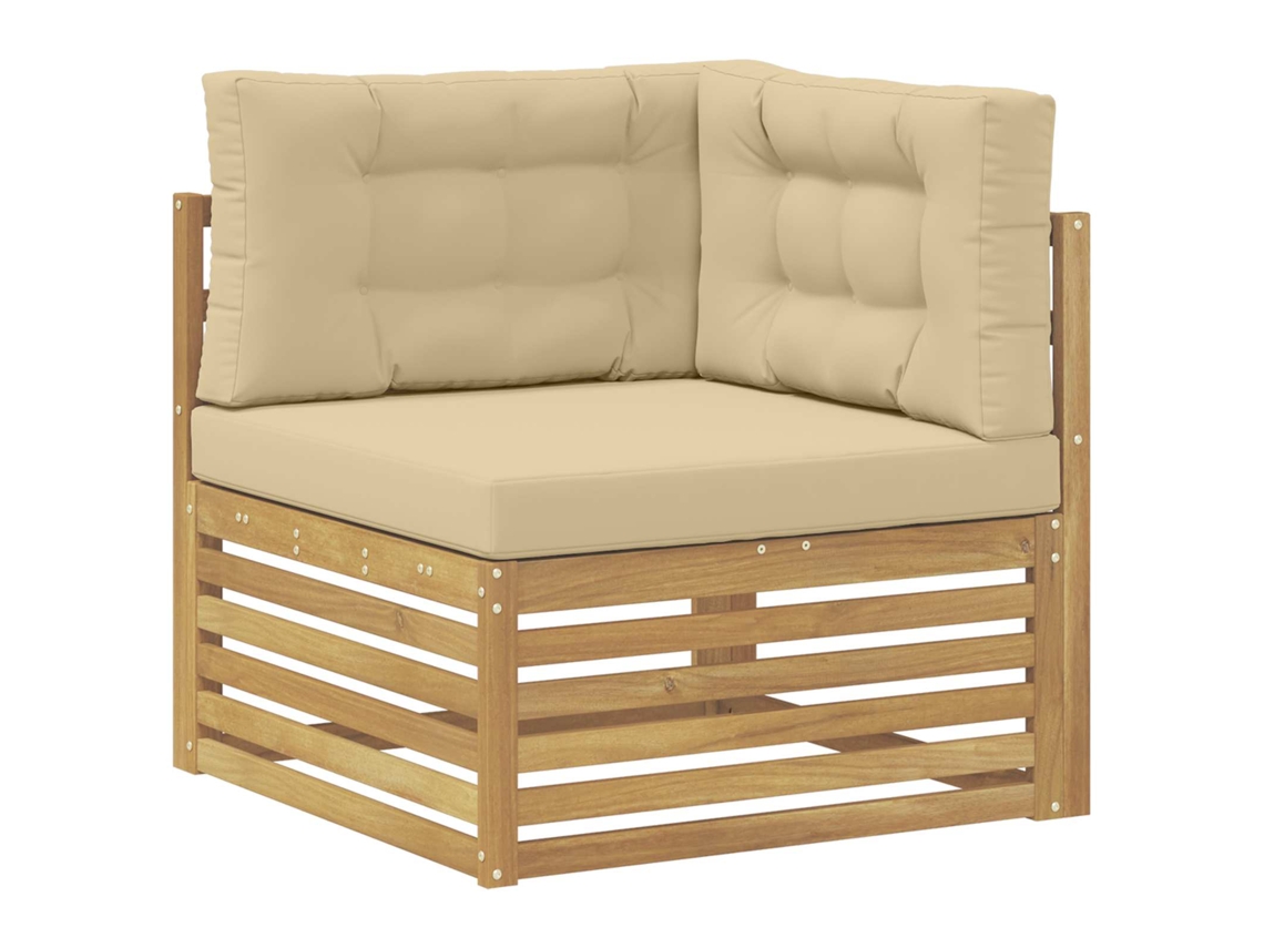 Maison Exclusive - Sofá De Canto Outdoor Madeira Sólida De Acácia Branco