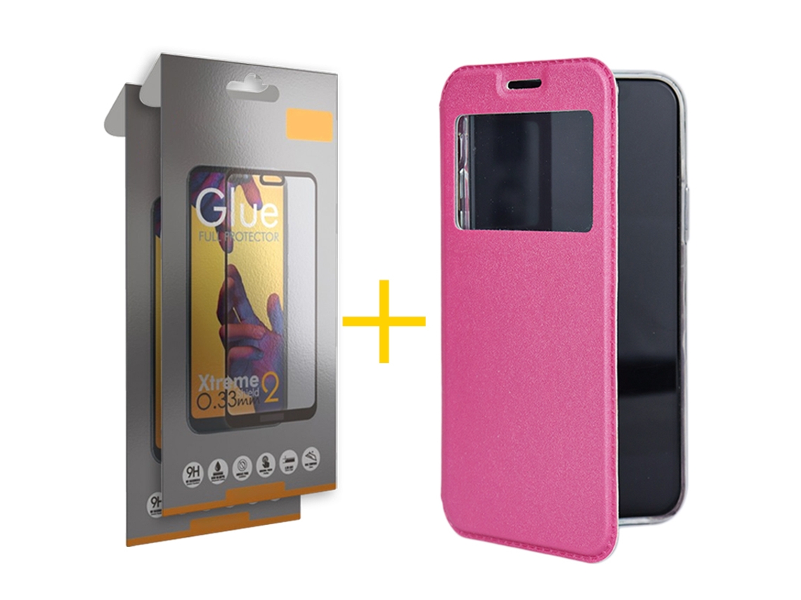 Pack 2 X Película de Vidro Temperado Full Capa SKYHE Samsung Galaxy S23 Gandy Flip Cover Rosa SKYHE