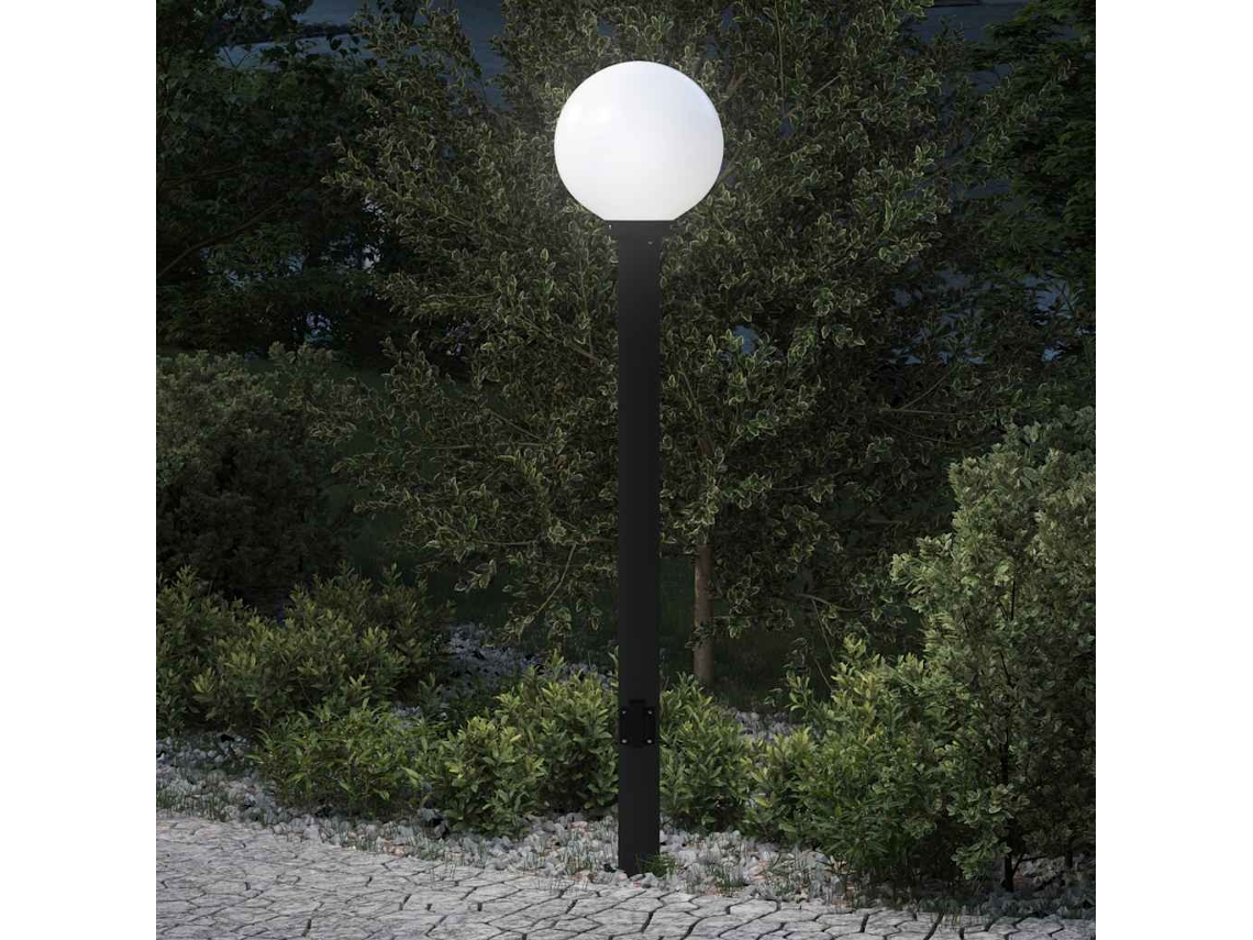 Vidaxl Luminária De Poste Com Tomada, 120 Cm, Preta, Ip44