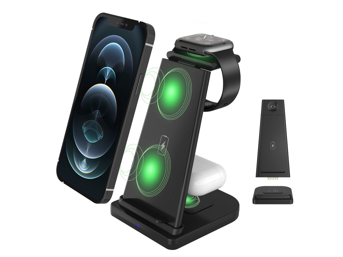 Carregador Sem Fio Qi Para Apple, Samsung Yizhood Seda Preto
