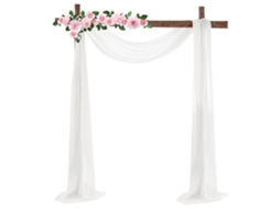 Cortina de Tule Transparente para Arco de Casamento Decoração Cerimônia Festa Pano de Fundo (75x550cm) | S/MARCA