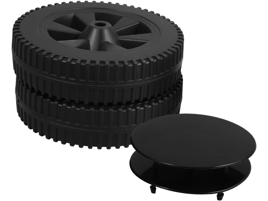 Rodízios Giratórios De 7 Polegadas Para Carrinho De Churrasco, Conjunto De 2, Pretos | Hdpe Moldado