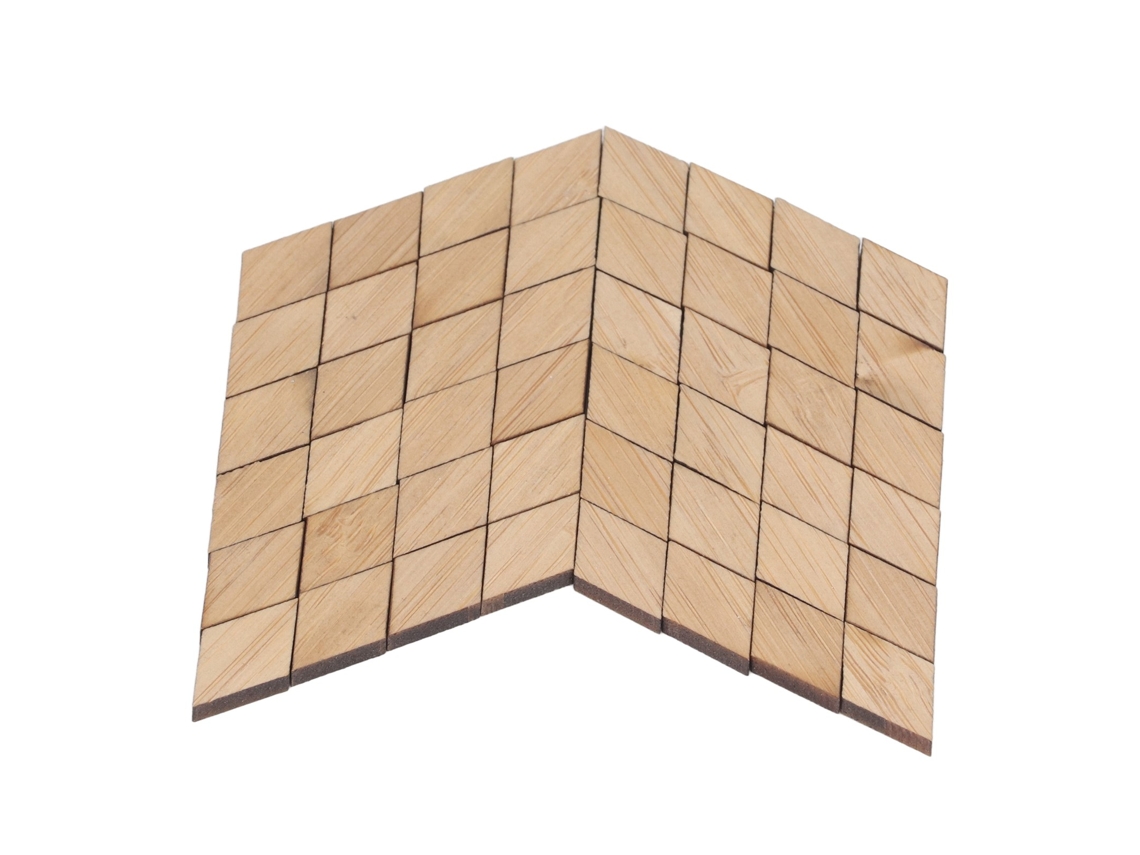 Mali 48 Peças Lâminas de Piso Bambu 1:12 para Casinha de Bonecas Forma Rhombica Geometrica Vintage